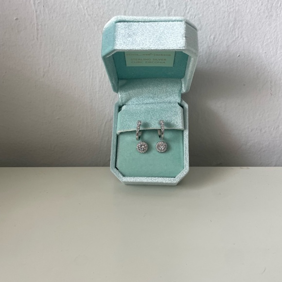 Sterling Silver Cubic Zirconia Hoop Earrings and Stud Earrings - Picture 2 of 7